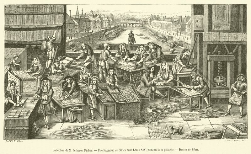 M le Baron Pichon gyűjteménye, egy kártyagyár XIV. Lajos alatt (metszet) alkotó: French School