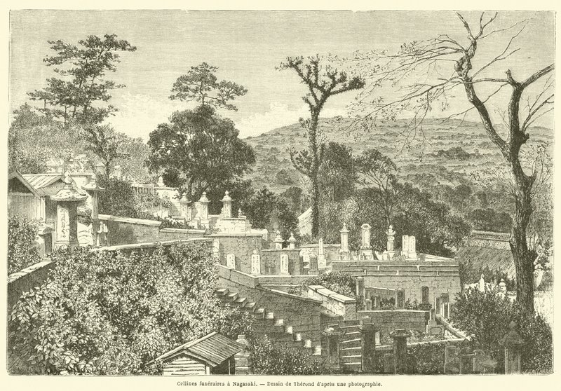 Collines temet egy Nagasakit (metszet) alkotó: French School