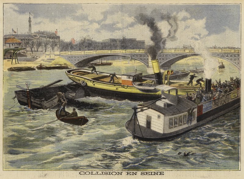 Ütközés a Szajnán, Párizs, 1897 alkotó: French School