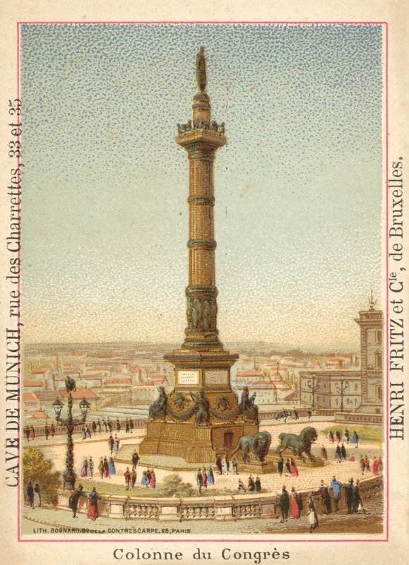 Kongresszusi oszlop, Brüsszel (chromolitho) alkotó: French School