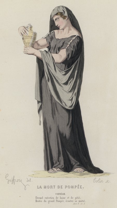 Corneille, La Mort De Pompee, V. felvonás, Sc I (színes metszet) alkotó: French School