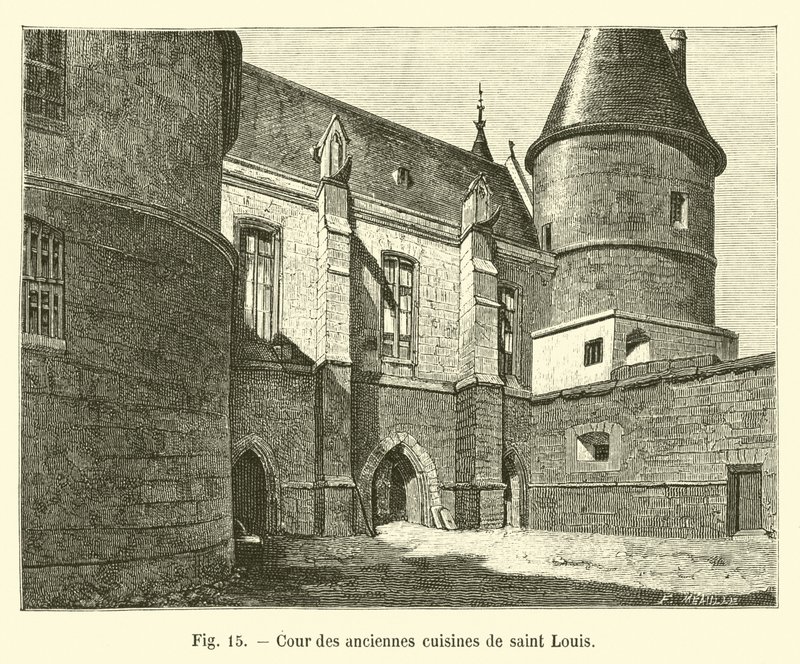 Szent Lajos régi konyháinak udvara alkotó: French School