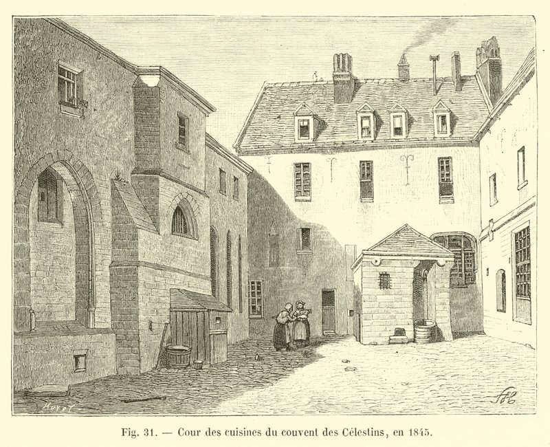 A Celestini kolostor konyhaudvara, 1845-ben alkotó: French School