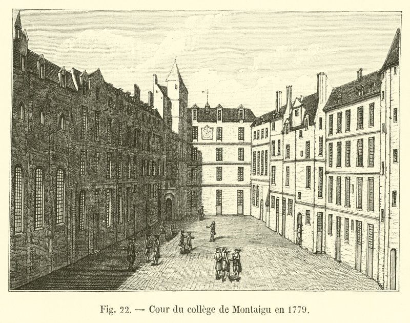 A Montaigui Főiskola udvara 1779-ben alkotó: French School