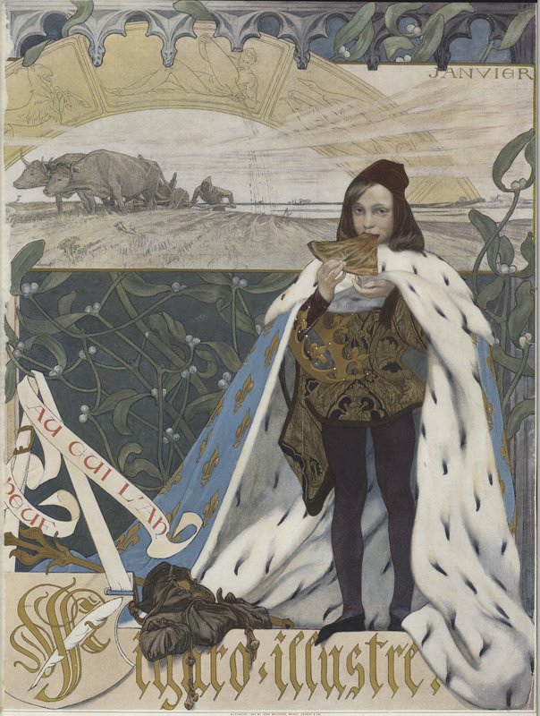 A Figaro Illustre borítója, 1898. január alkotó: French School