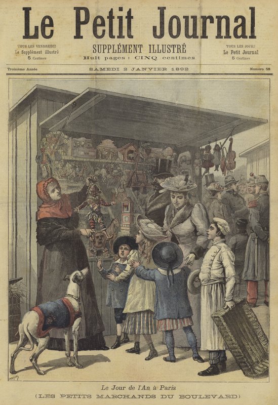 A Le Petit Journal címlapja, 1892. január 2 alkotó: French School