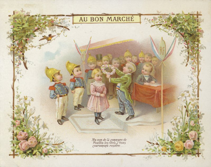 Koronázó lány virággyűrűvel alkotó: French School