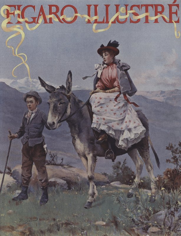 A Hegyben (A hegyekben). A Le Figaro Illustre borítója, 1894. szeptember (színes litó) alkotó: French School