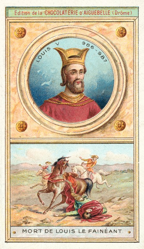V. Lajos francia halála, 987 (chromolitho) alkotó: French School