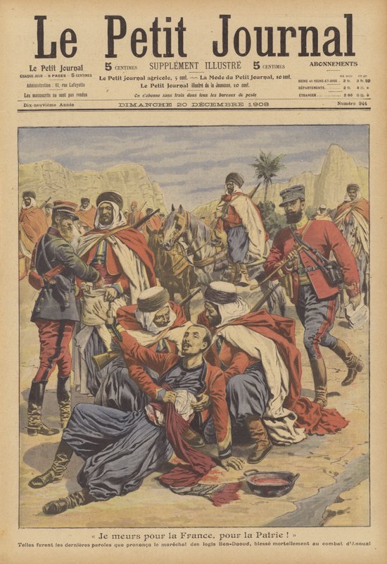 Egy francia gyarmati katona halála (színes litho) alkotó: French School
