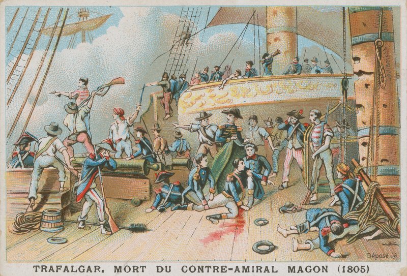 Magon francia ellentengernagy halála a trafalgari csatában, 1805 alkotó: French School
