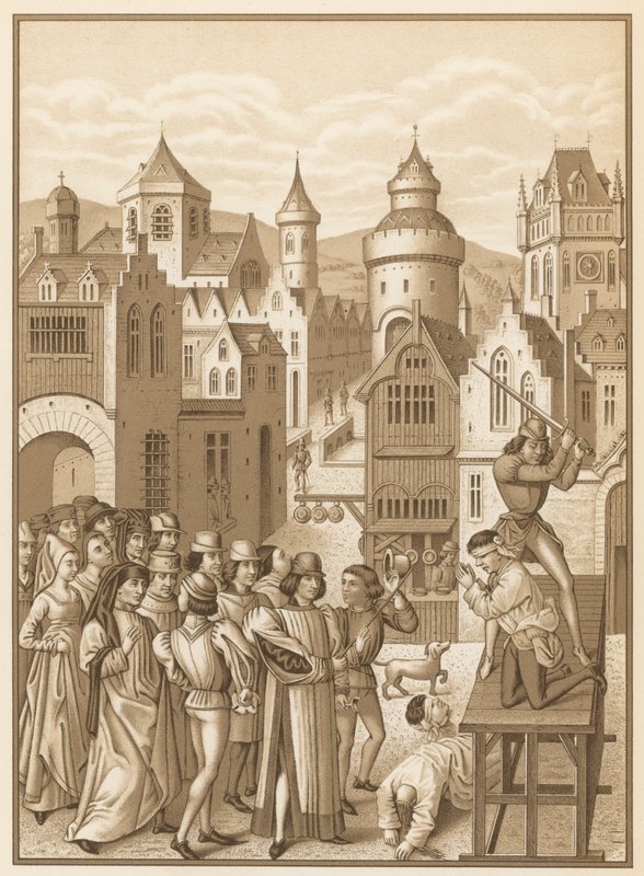 Guillaume de Pommiers lefejezése alkotó: French School