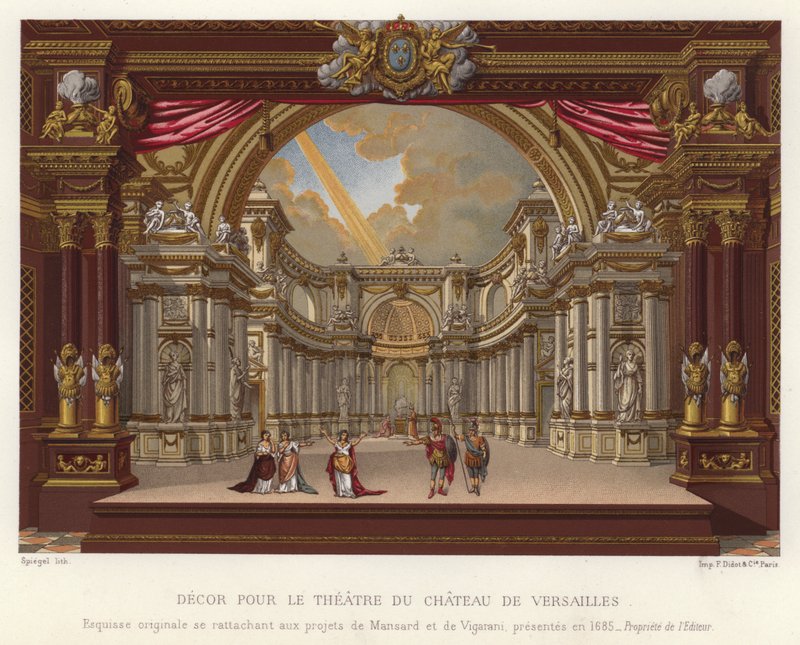 A versailles-i kastély színházának díszlete (kromolit) alkotó: French School