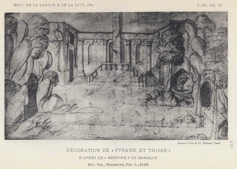 Pyramus és Thisbe díszítése (litho) alkotó: French School