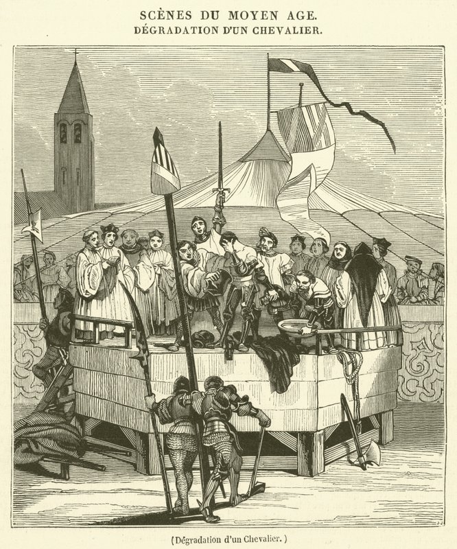 Egy lovag leépülése (metszet) alkotó: French School