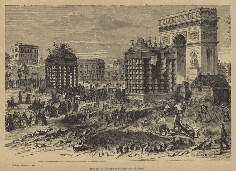 A Barriere de lEtoile lebontása, Párizs, 1860 alkotó: French School