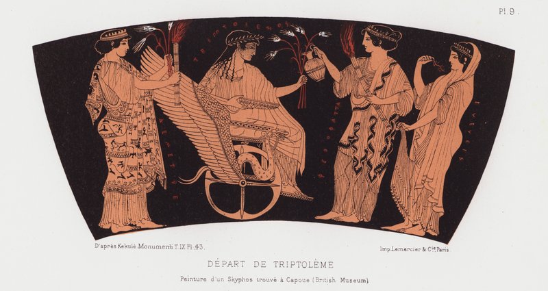 Triptolemus indulása (színes litó) alkotó: French School