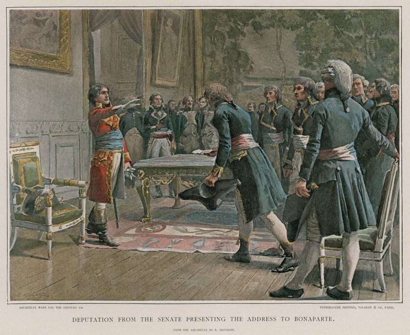 A szenátus küldöttsége, aki átadja a címet Bonaparte-nak alkotó: French School