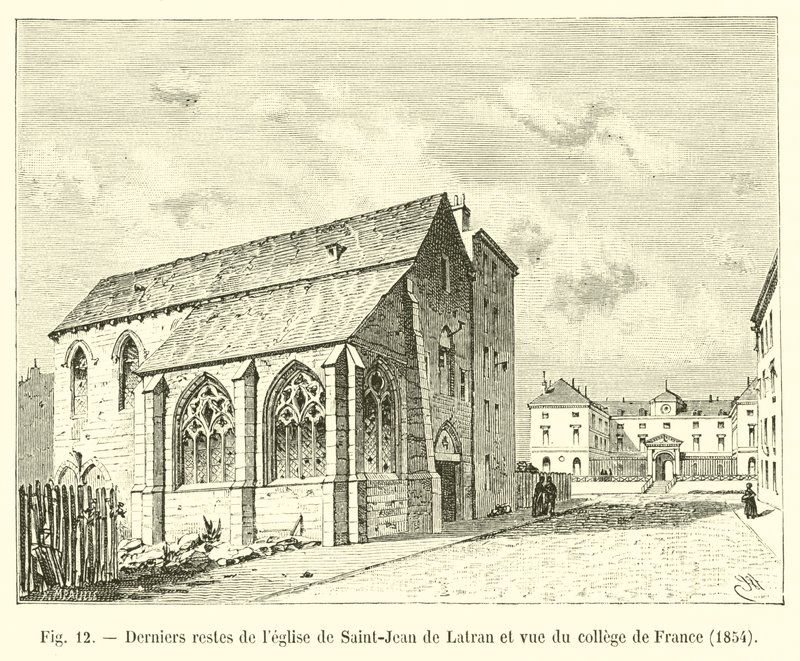 A Saint-Jean de Lateran templom utolsó maradványai és a College de France képe, 1854 alkotó: French School