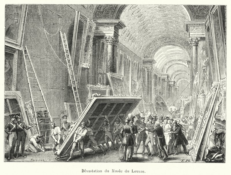 A Louvre Múzeum pusztítása (metszet) alkotó: French School