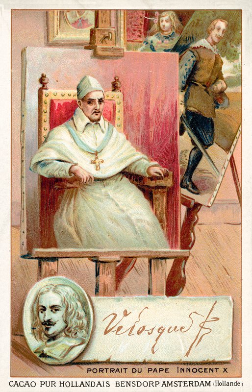Diego Velasquez spanyol festő, X. Innocentus pápa portréja (chromolitho) alkotó: French School