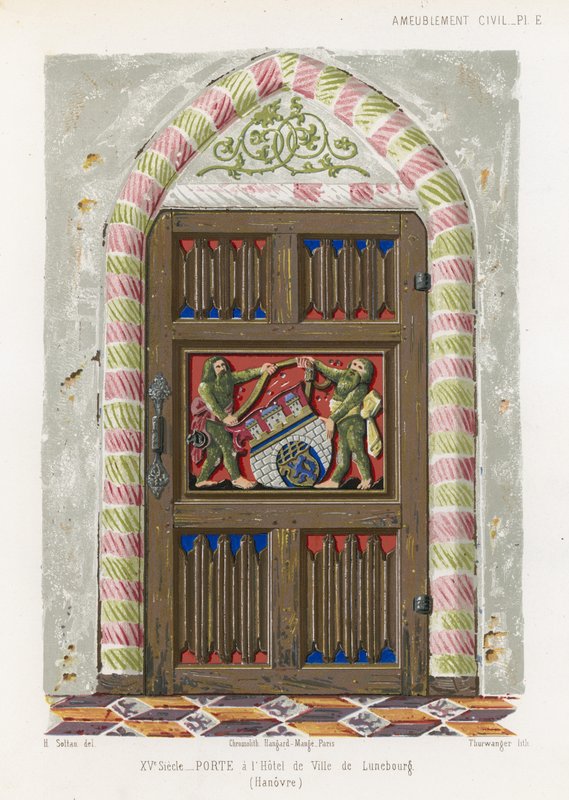 Ajtó a Luneburg városházán alkotó: French School