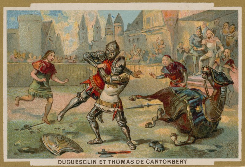 Párbaj Bertrand du Guesclin és Thomas of Canterbury között, Dinan, Bretagne, 1357 alkotó: French School
