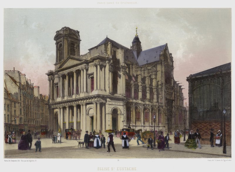 Saint-Eustache templom (színes litó) alkotó: French School