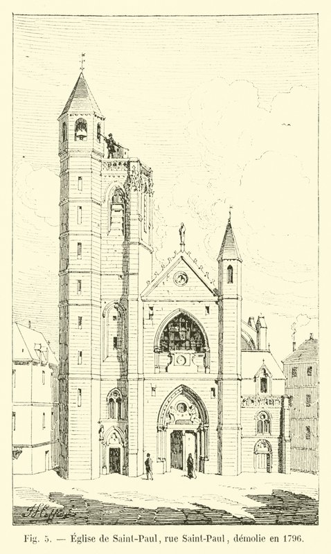 A Saint-Paul-templom, rue Saint-Paul, 1796-ban lebontották alkotó: French School