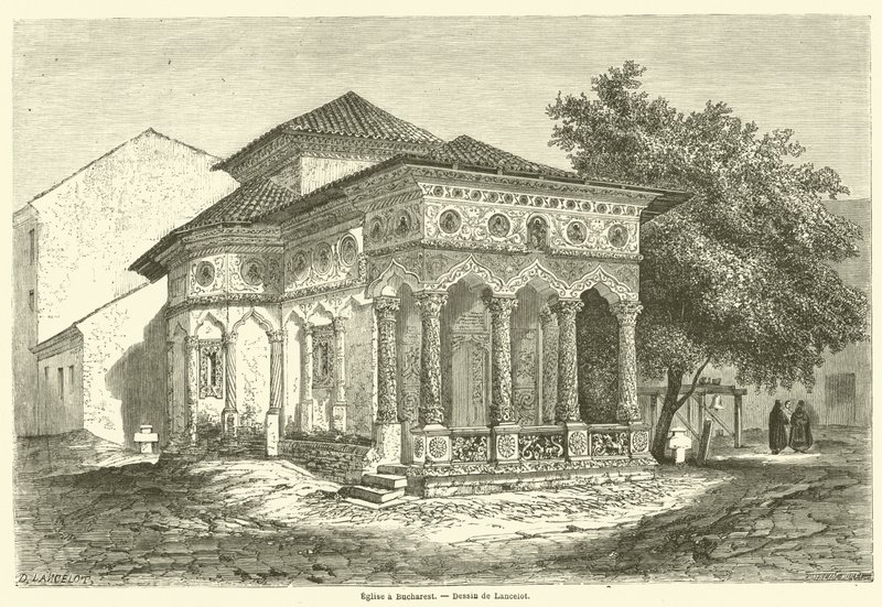 Eglise e Bukarest (metszet) alkotó: French School