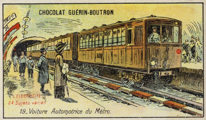 Elektromos metróvonat (chromolitho) alkotó: French School