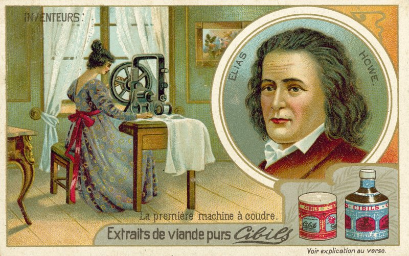Elias Howe, az első varrógép feltalálója alkotó: French School