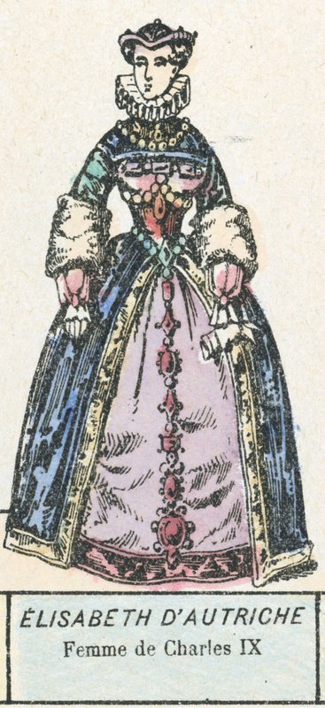Ausztriai Erzsébet, IX. Károly felesége (színes metszet) alkotó: French School