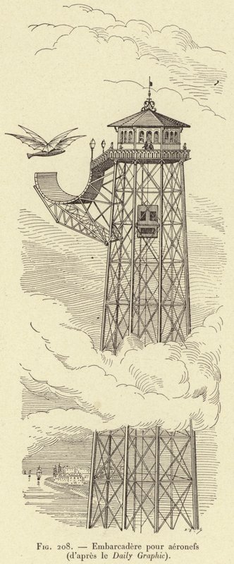 Dokk repülőgépekhez (a Daily Graphic-ból) (metszet) alkotó: French School