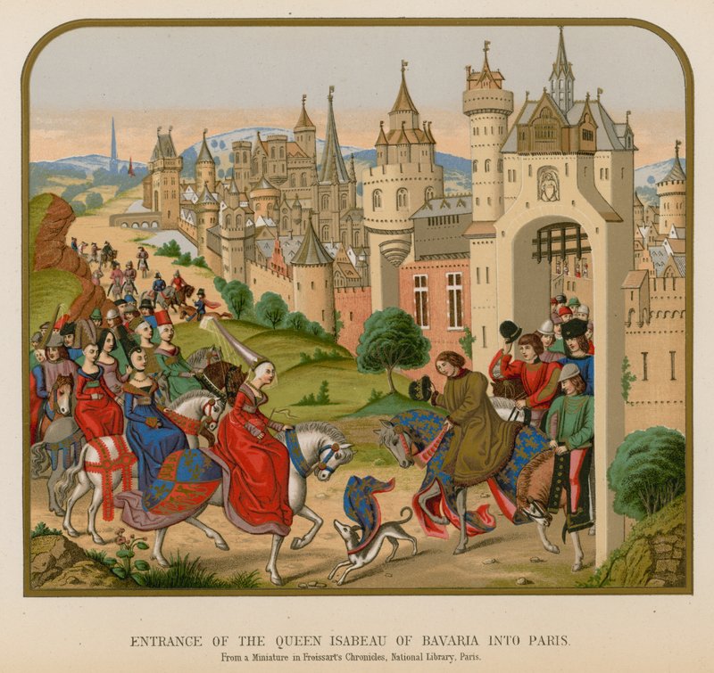 Isabeau bajor királynő bejárata Párizsba alkotó: French School