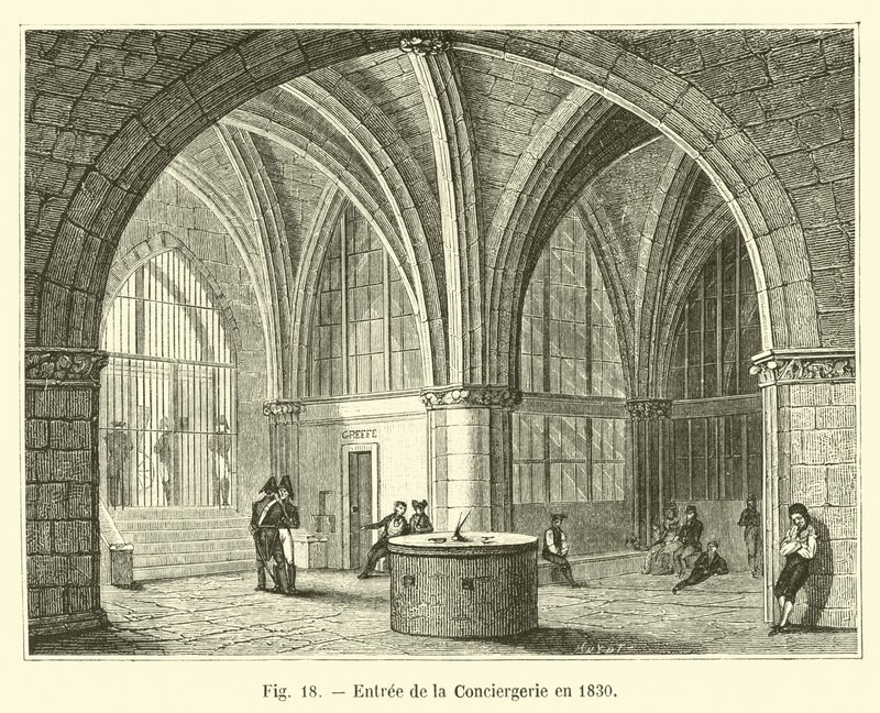 A Conciergerie bejárata 1830-ban alkotó: French School