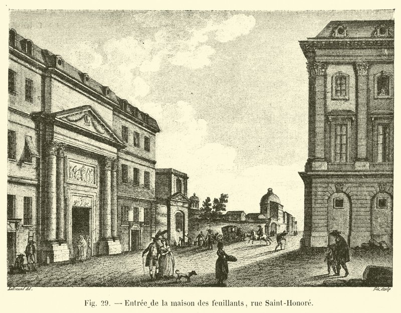 A feuillants házának bejárata, a rue Saint-Honore alkotó: French School