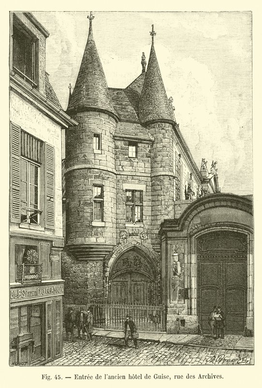 Az egykori Hôtel de Guise, rue des Archives bejárata alkotó: French School