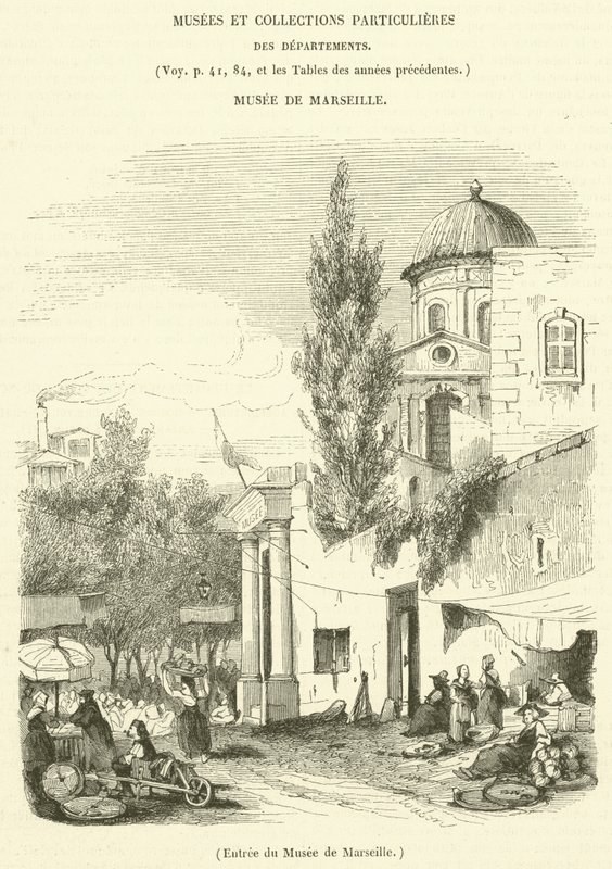 A Marseille-i Múzeum bejárata (metszet) alkotó: French School