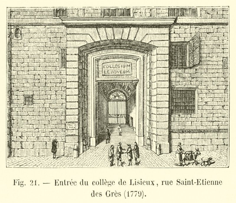 Bejárat a Lisieux-i főiskolába, rue Saint-Etienne des Gres, 1779 alkotó: French School