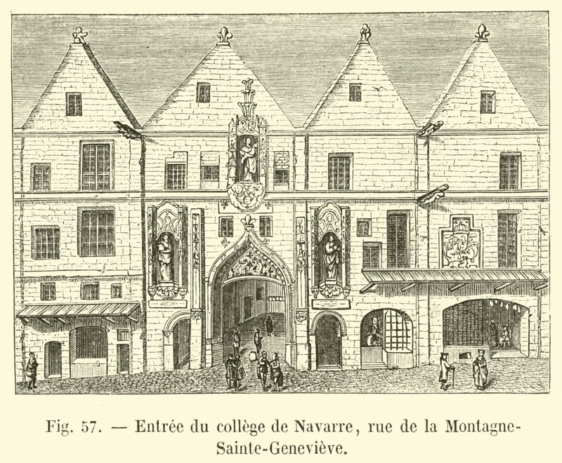 A navarrai főiskola bejárata, rue de la Montagne-Sainte-Genevieve alkotó: French School