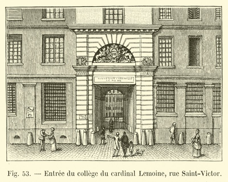 A Lemoine Cardinal College bejárata, a rue Saint-Victor alkotó: French School