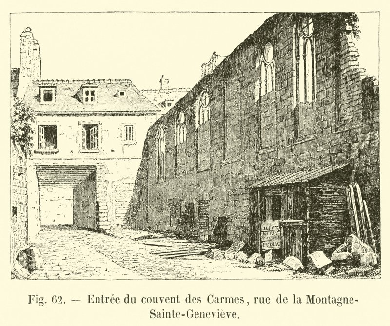A karmelita kolostor bejárata, rue de la Montagne-Sainte-Genevieve alkotó: French School