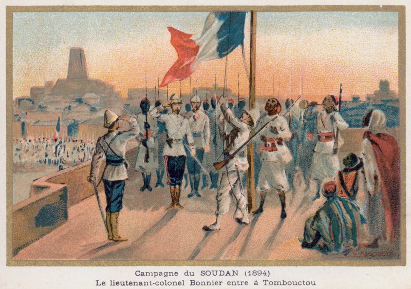 Bonnier alezredes belépése Timbuktuba alkotó: French School