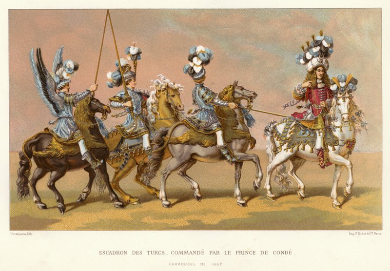 A törökök százada, de Conde herceg parancsnoksága (chromolitho) alkotó: French School