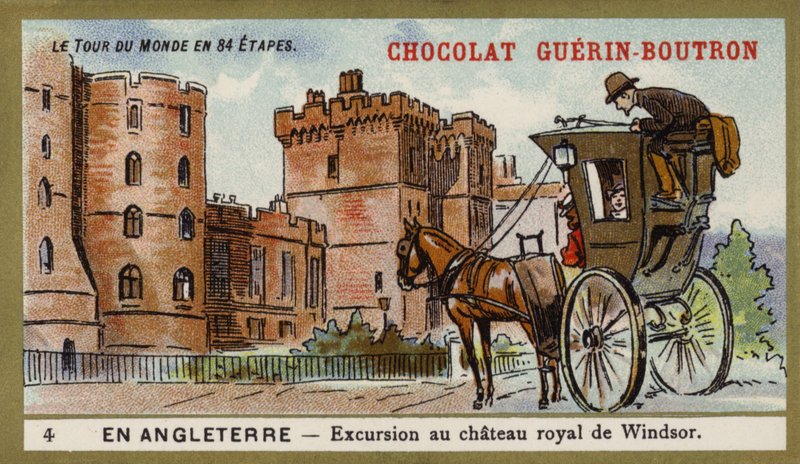 Kirándulás Windsor királyi kastélyába, Angliába (chromolitho) alkotó: French School