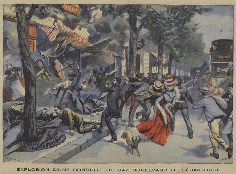 Felrobbant egy gázvezeték a párizsi Boulevard de Sebastopolban alkotó: French School