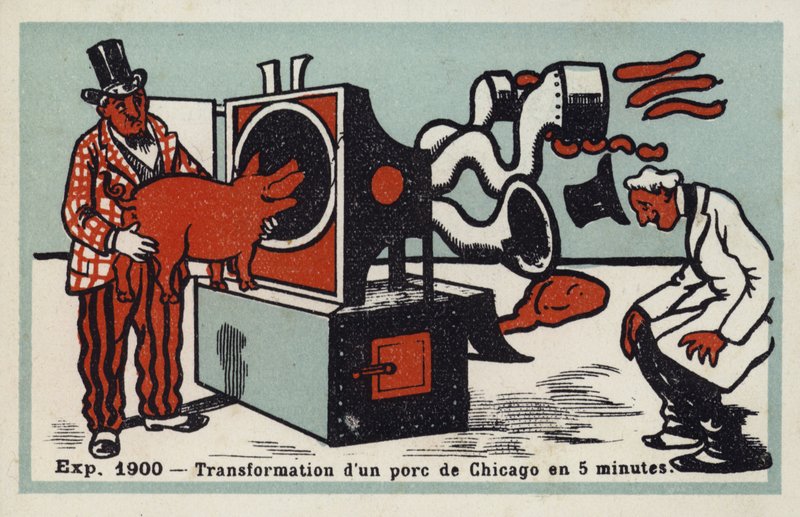 1900-as kiállítás – egy chicagói disznó átalakulása 5 perc alatt alkotó: French School