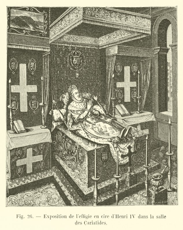 Henrik viaszképének kiállítása a Salle des Cariatidesben alkotó: French School
