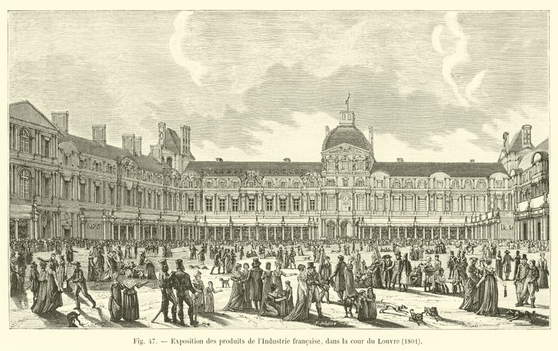 A francia ipar termékeinek kiállítása a Louvre udvarán, 1801 alkotó: French School